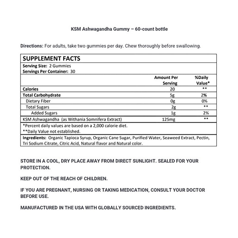 Levium Gummies Supplement Fact
